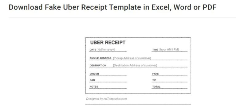 Best Fake Uber Receipt Generators