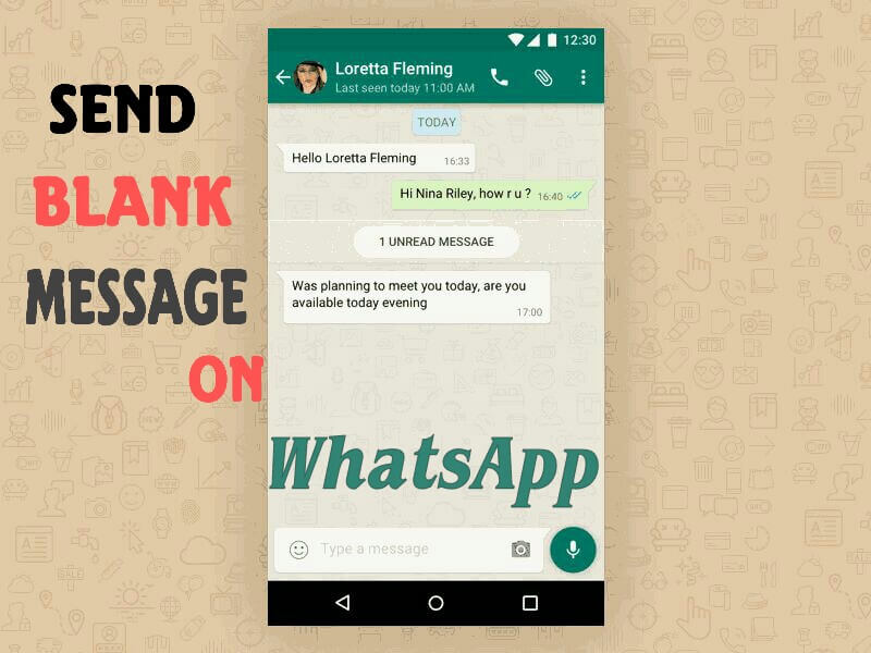 Send blank message on whatsapp