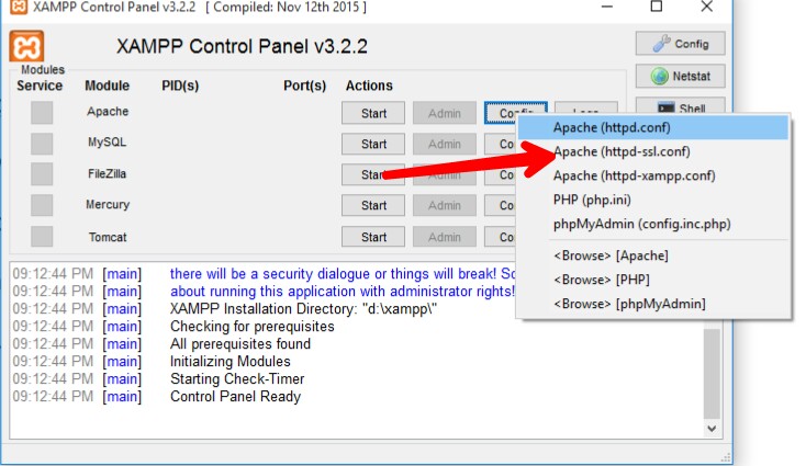 Apache not starting in Xampp