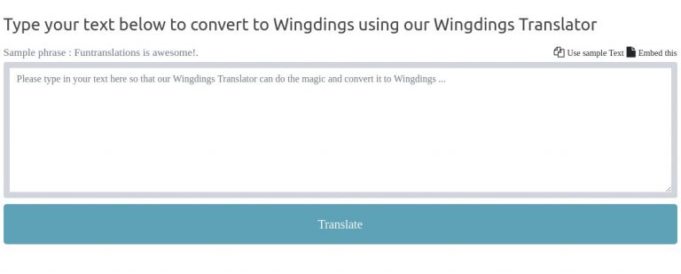 wingdings to english translator