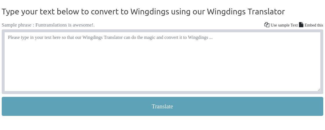 Grompe wingding font translator