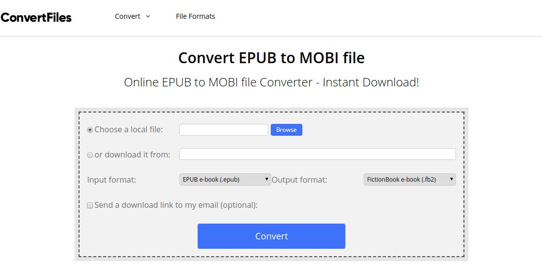 convertfiles epub to mobi converter