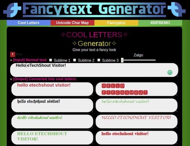 cool text generator
