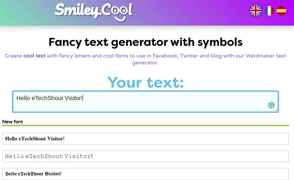 Weirdmaker stylish text generator