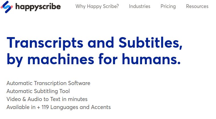 Happy Scribe audio to text online tool