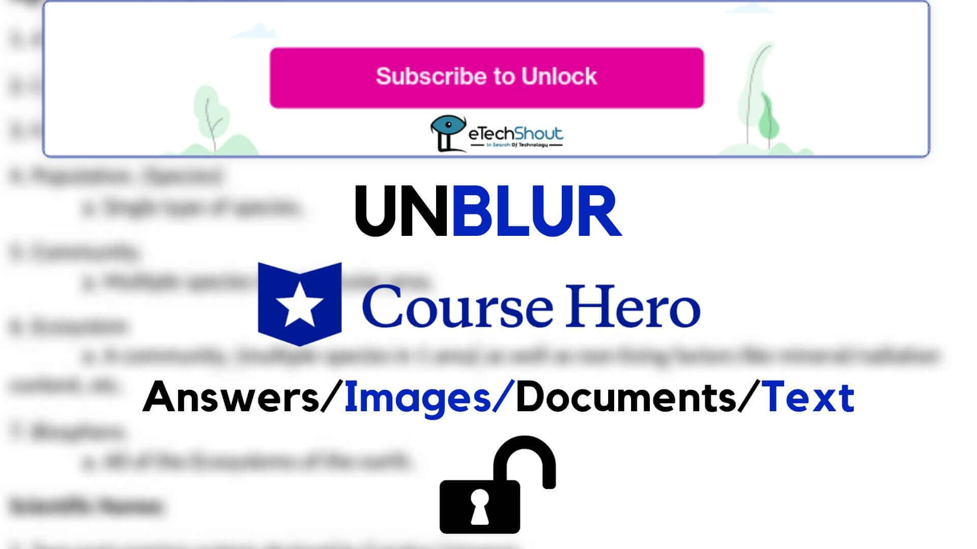 how to unblur course hero documents answers