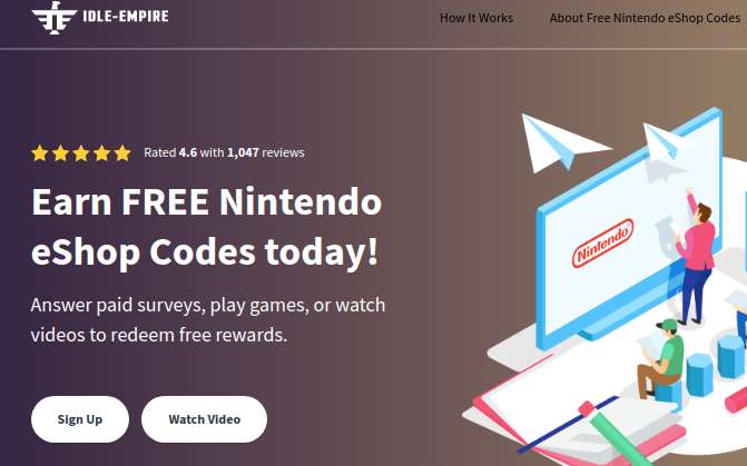 Idle-Empire earn free nintendo eshop codes