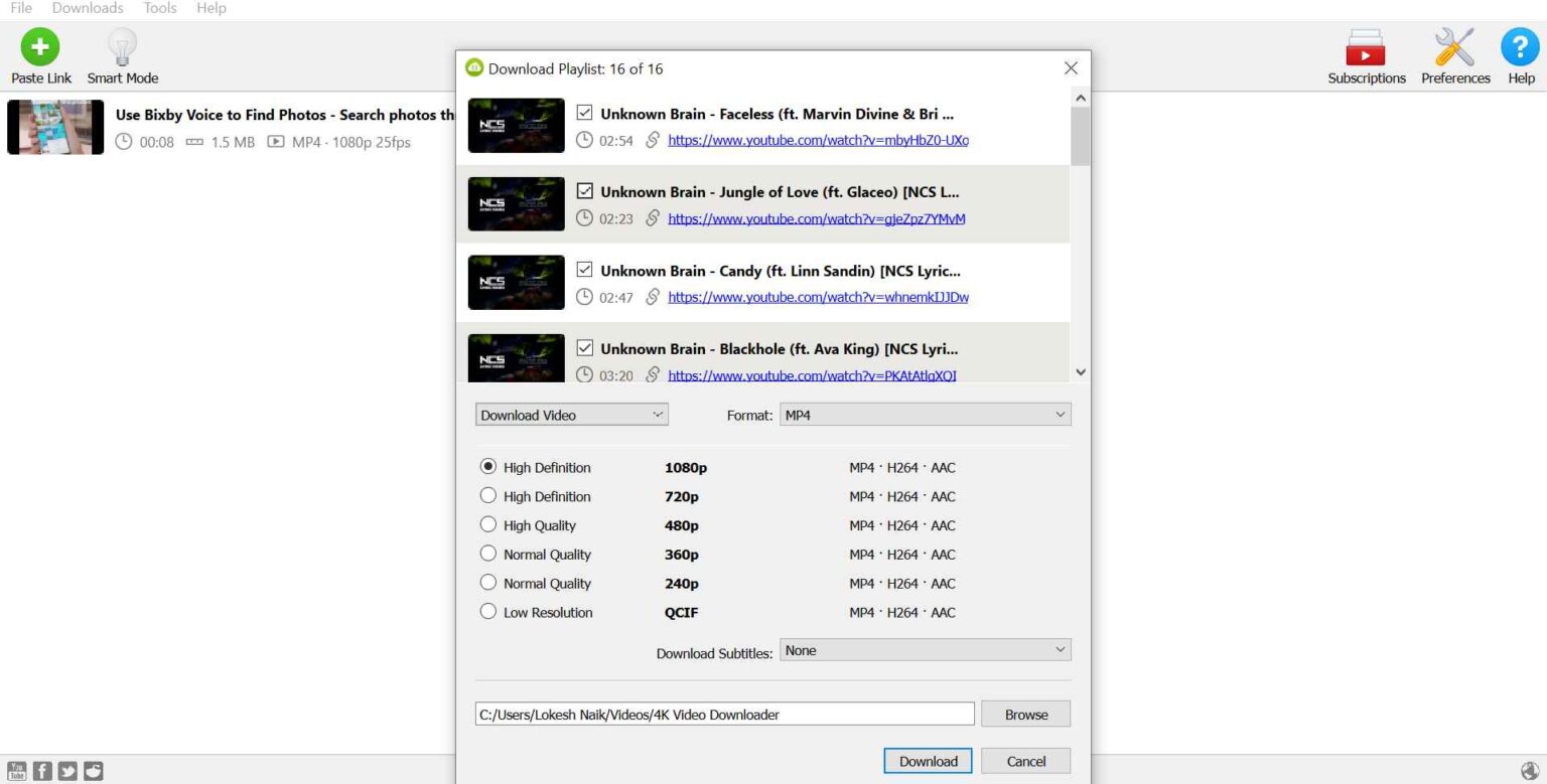 4k video downloader directory