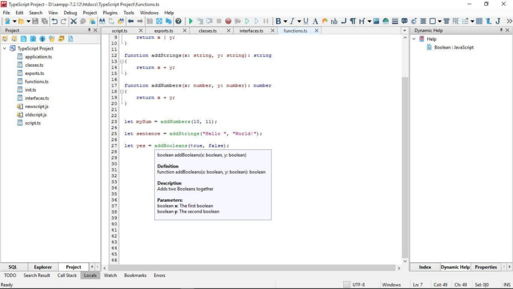 Working with Functions CodeLobster IDE