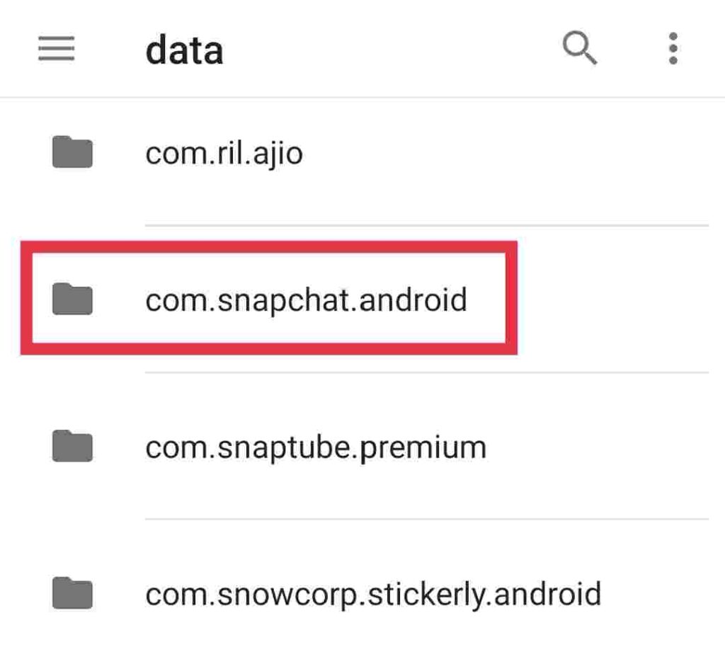 Snapchat Folder on Android File Manager