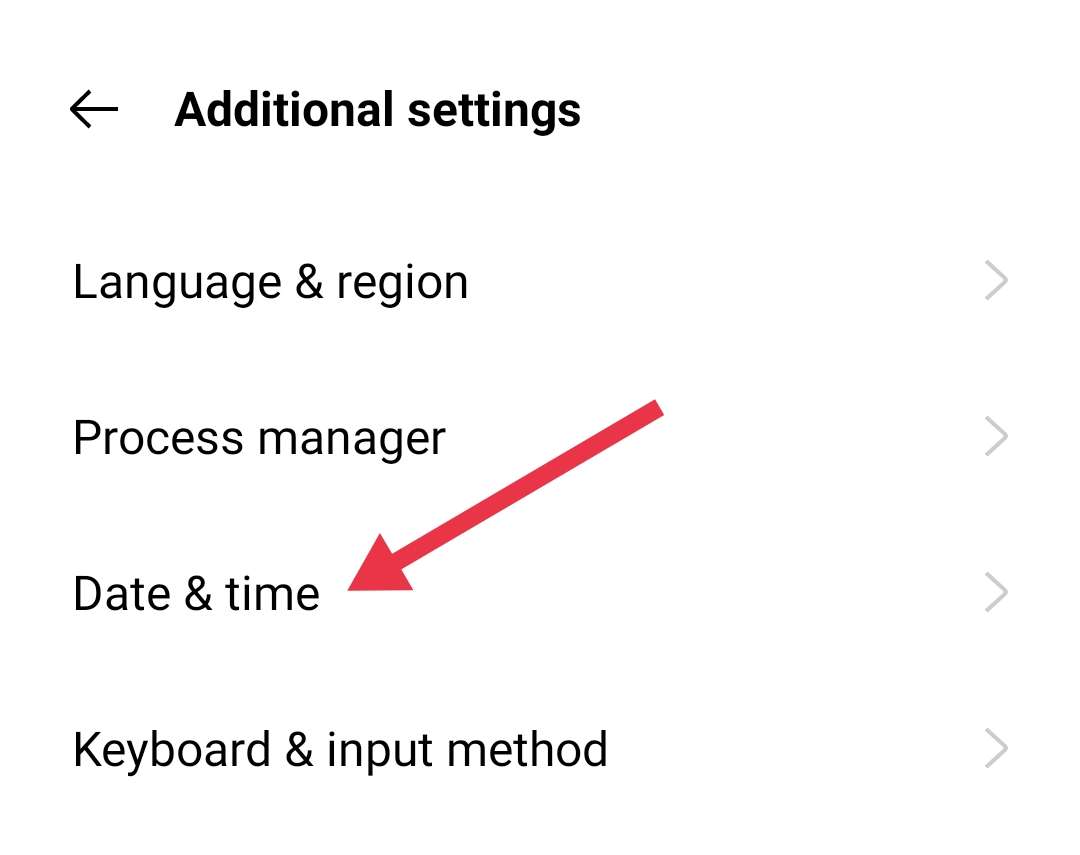 Android date and time settings