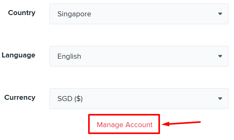 Wish Manage Accounts Page