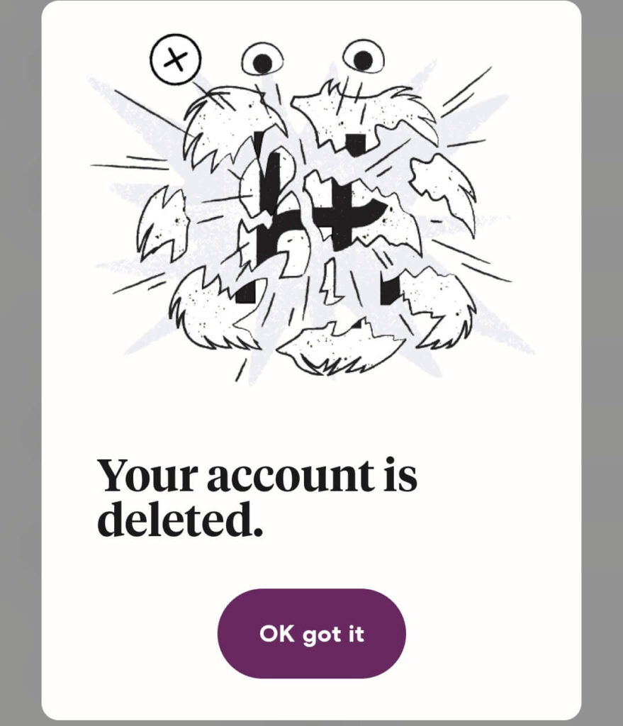 Your Hinge Account Deleted Confirmation