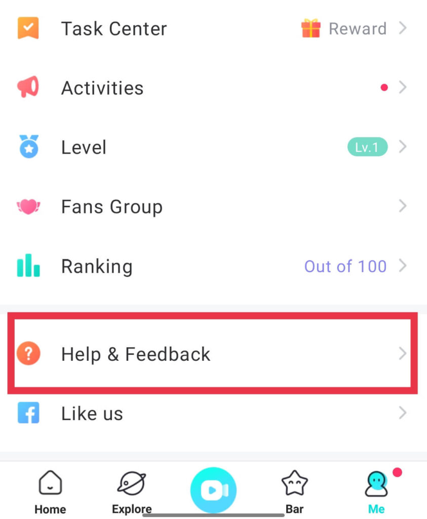 Bigo Live App Help and Feedback