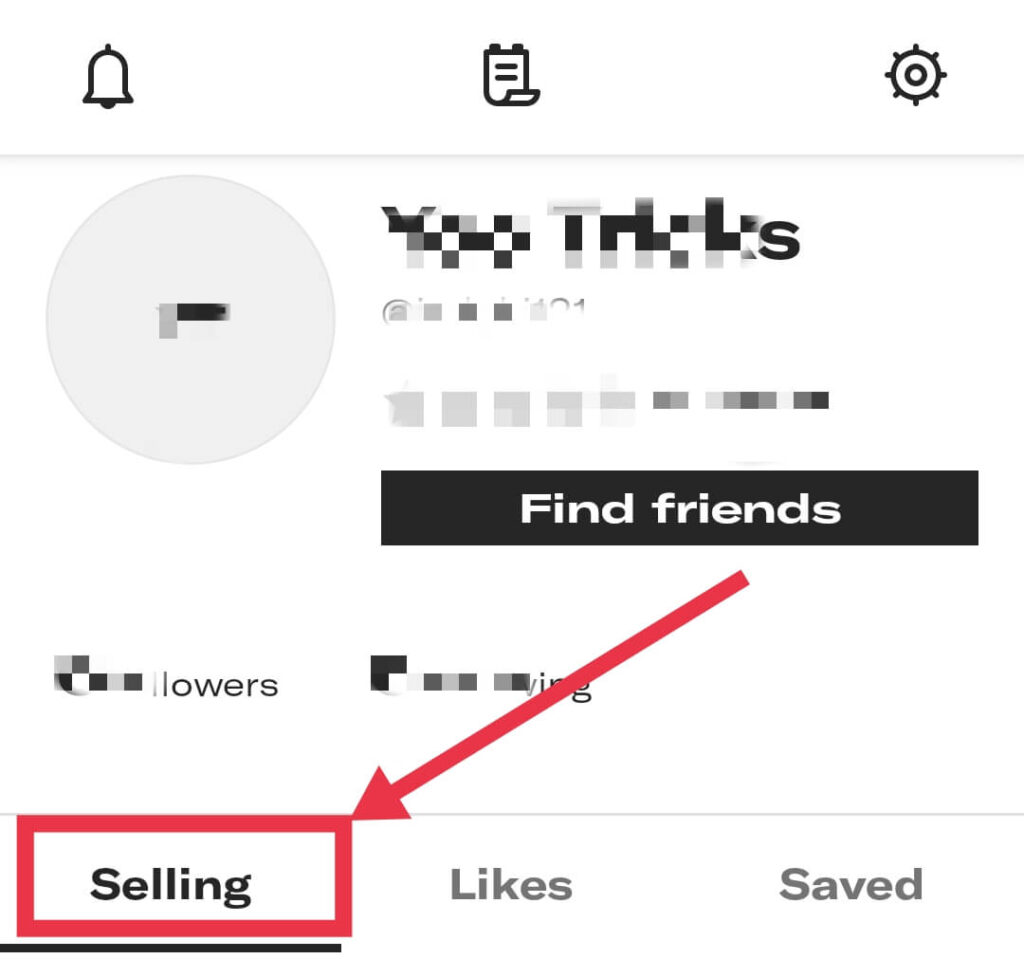 Depop Selling Section to Delete Listing