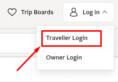 Traveller Login to Change Email on VRBO