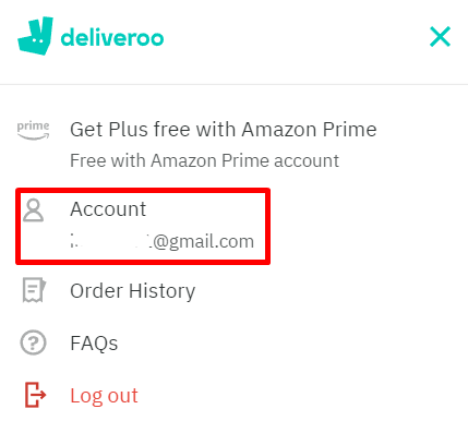Deliveroo Account Section