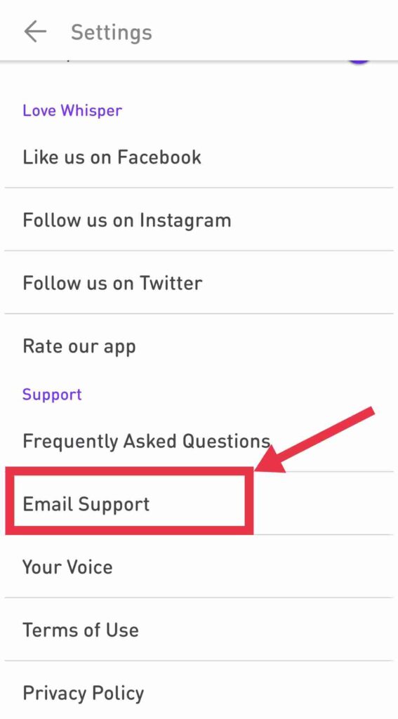 Whisper App Email Support