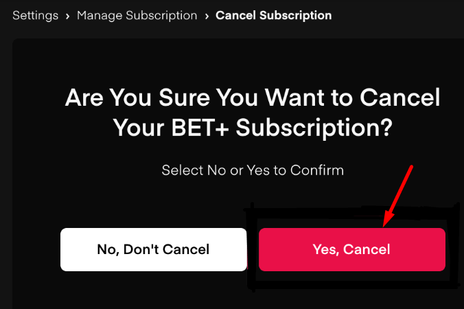 Cancel Bet Plus Subscription Confirmation