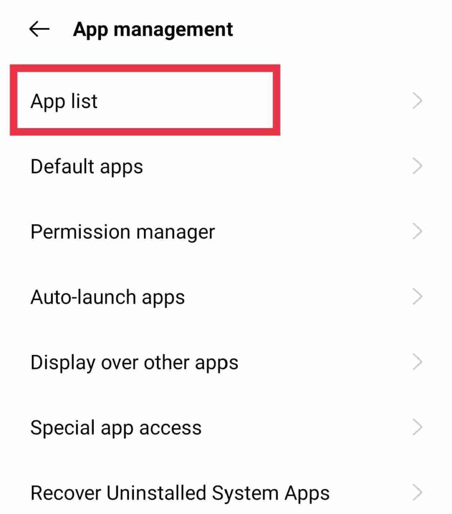 Realme App list