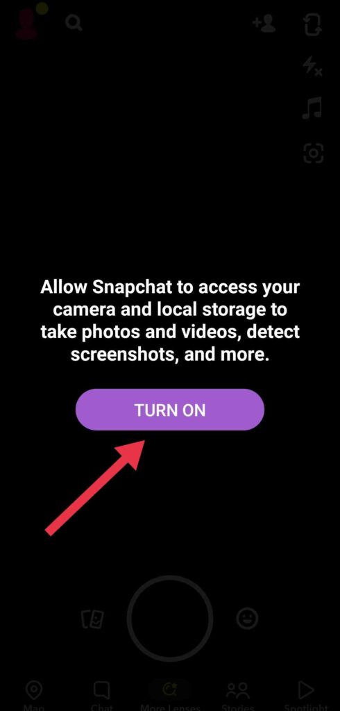 Allow Snapchat to access camera and local storage