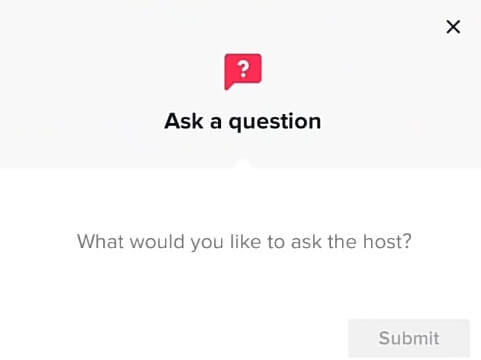 Ask a question on TikTok live
