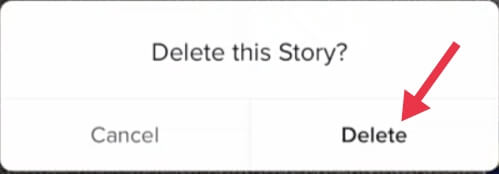 Confirm TikTok story deletion