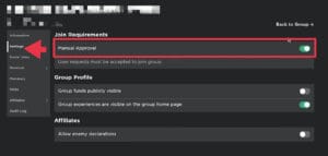How To Delete A Roblox Group On Mobile PC Manual Approval On Roblox 300x143 