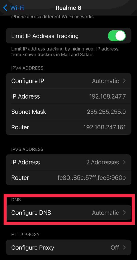 Configure DNS on iOS