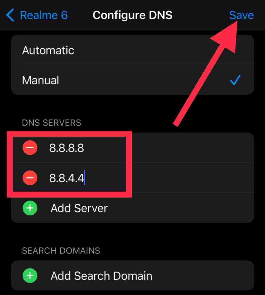 Google DNS on iOS