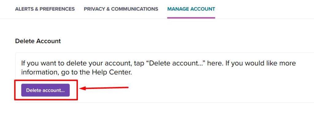 Monster Delete Account Option