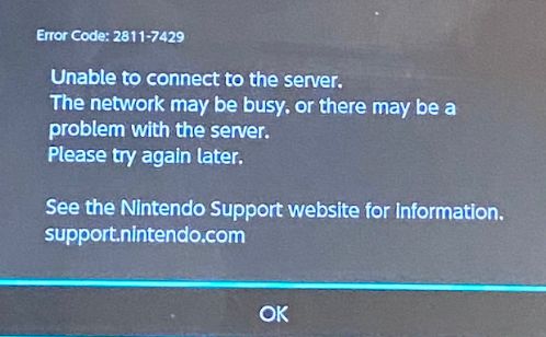 Nintendo Error Code 2811 7429