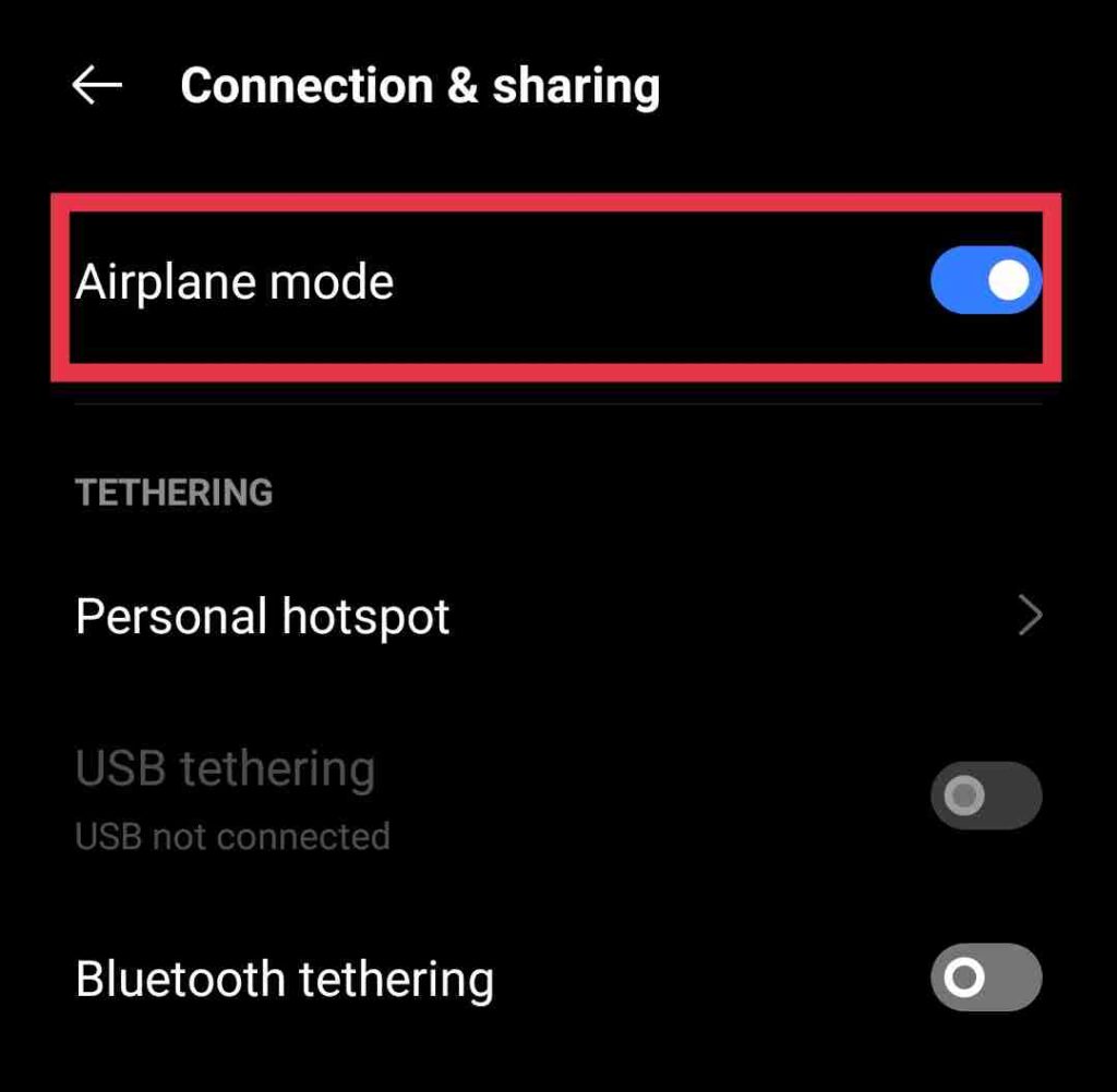 Airplane mode on Android