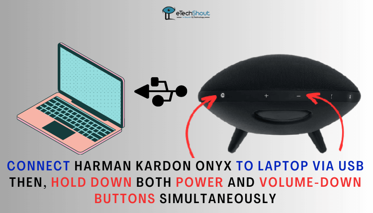 Harman Kardon Onyx connect to laptop then hold down bluetooth and play button