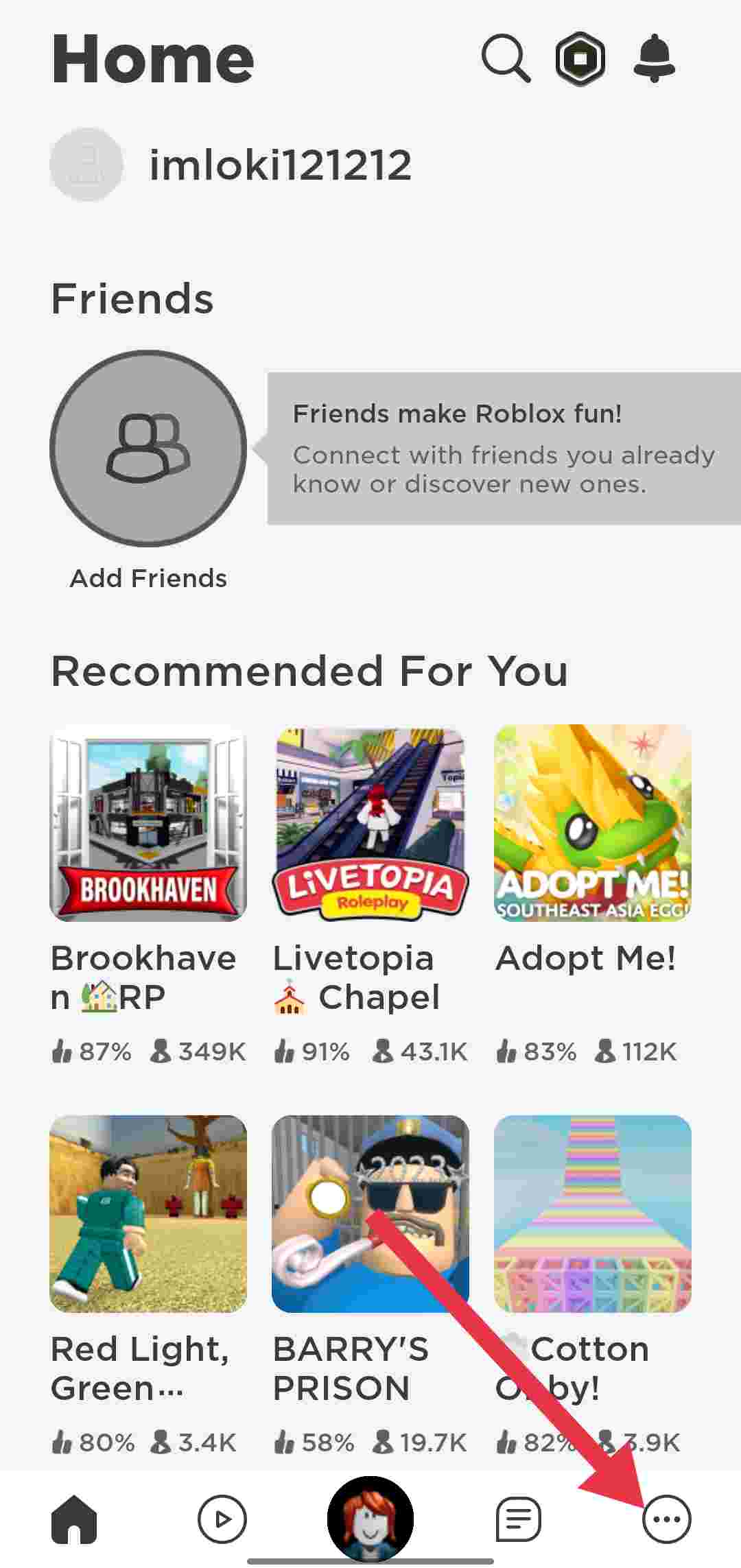 Roblox App Menu