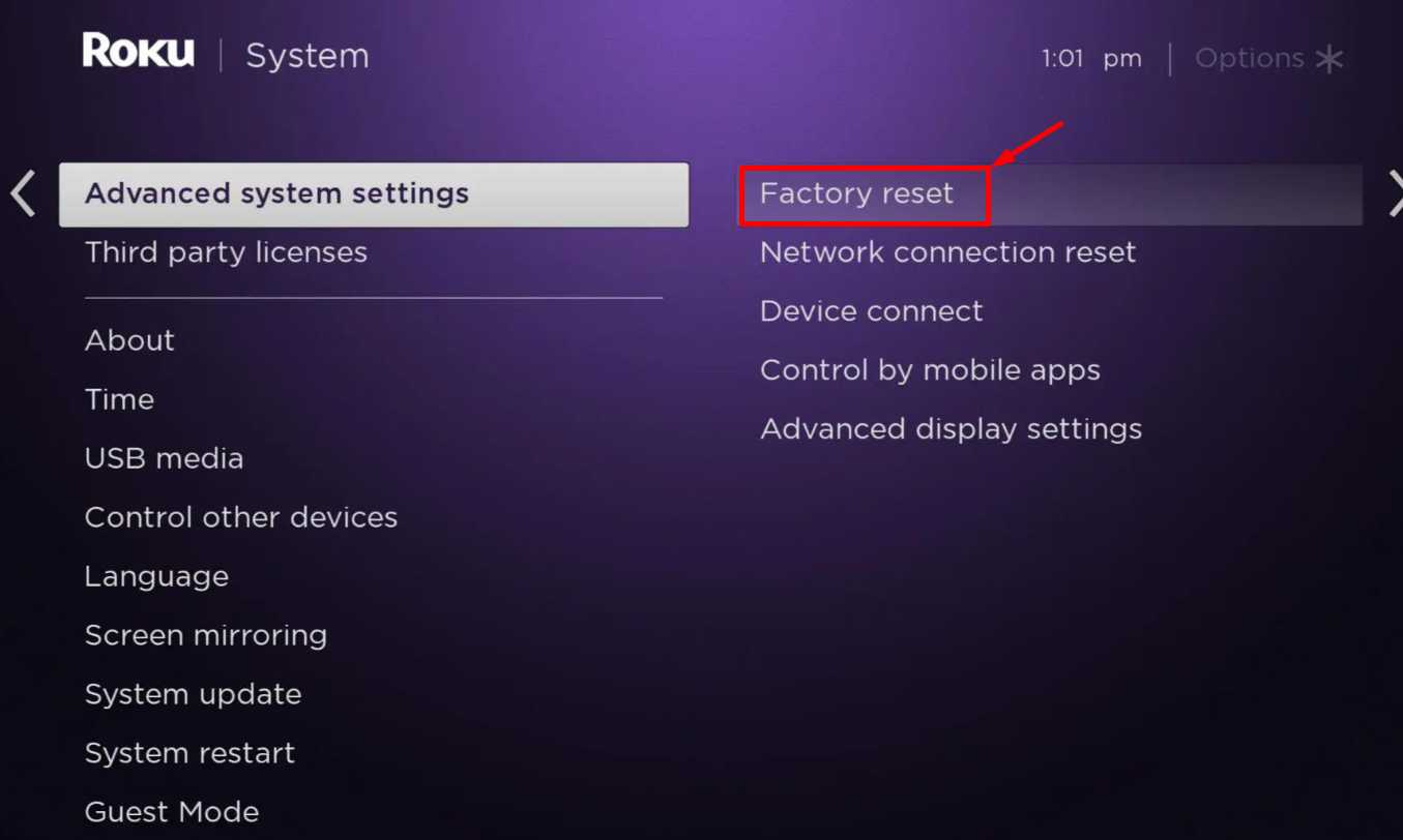 Roku Factory Reset