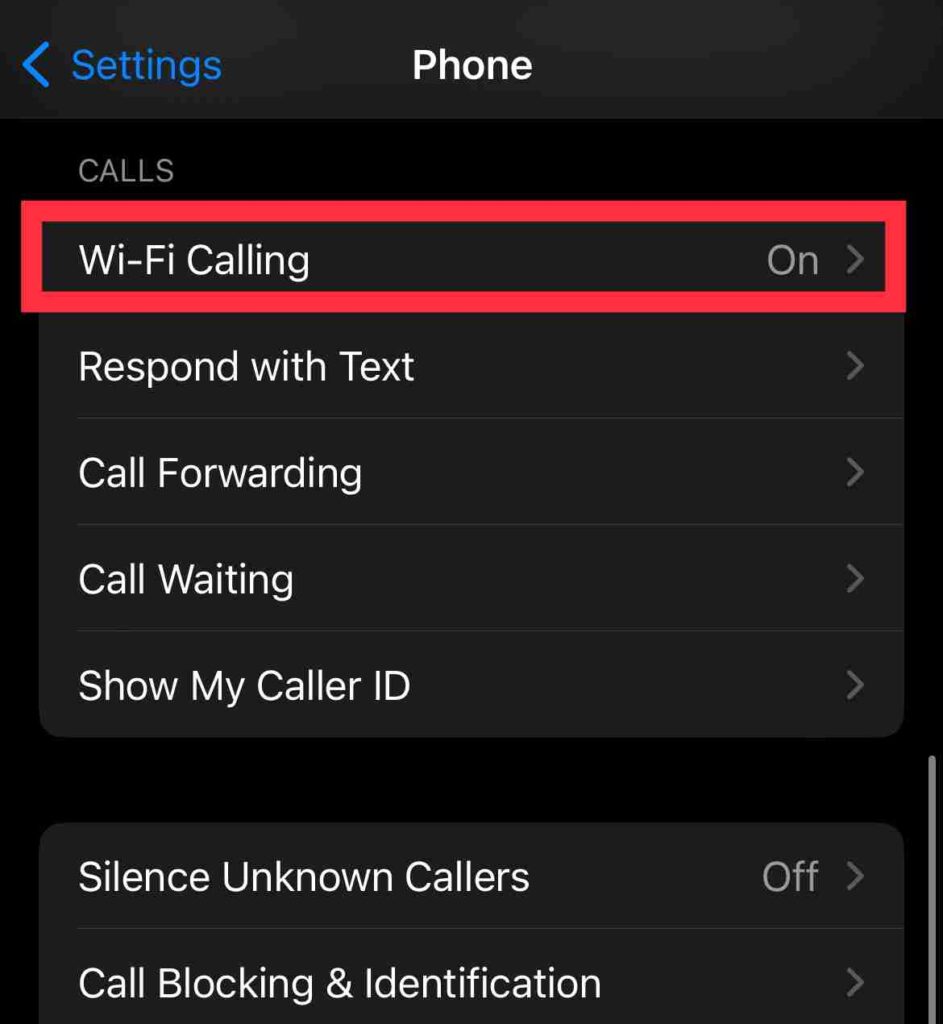 Wifi calling iPhone