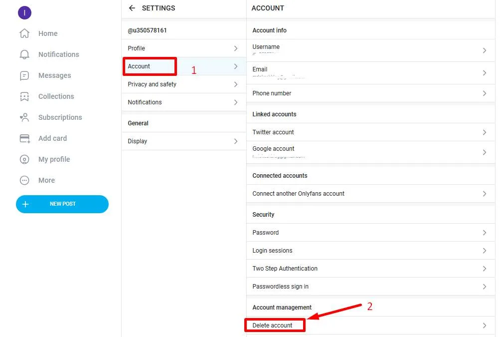 OnlyFans Delete Account Option