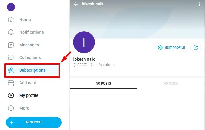 OnlyFans Subscriptions Section