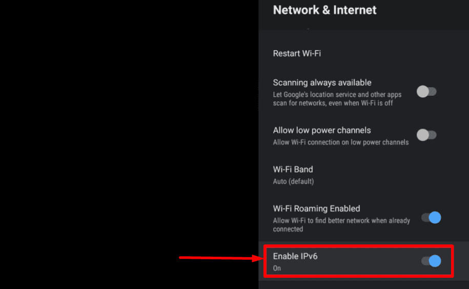 Disable IPv6 on Nvidia Shield