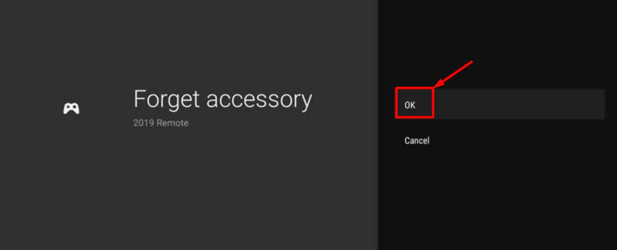 NVIDIA Sheild remote forget accessory confirmation