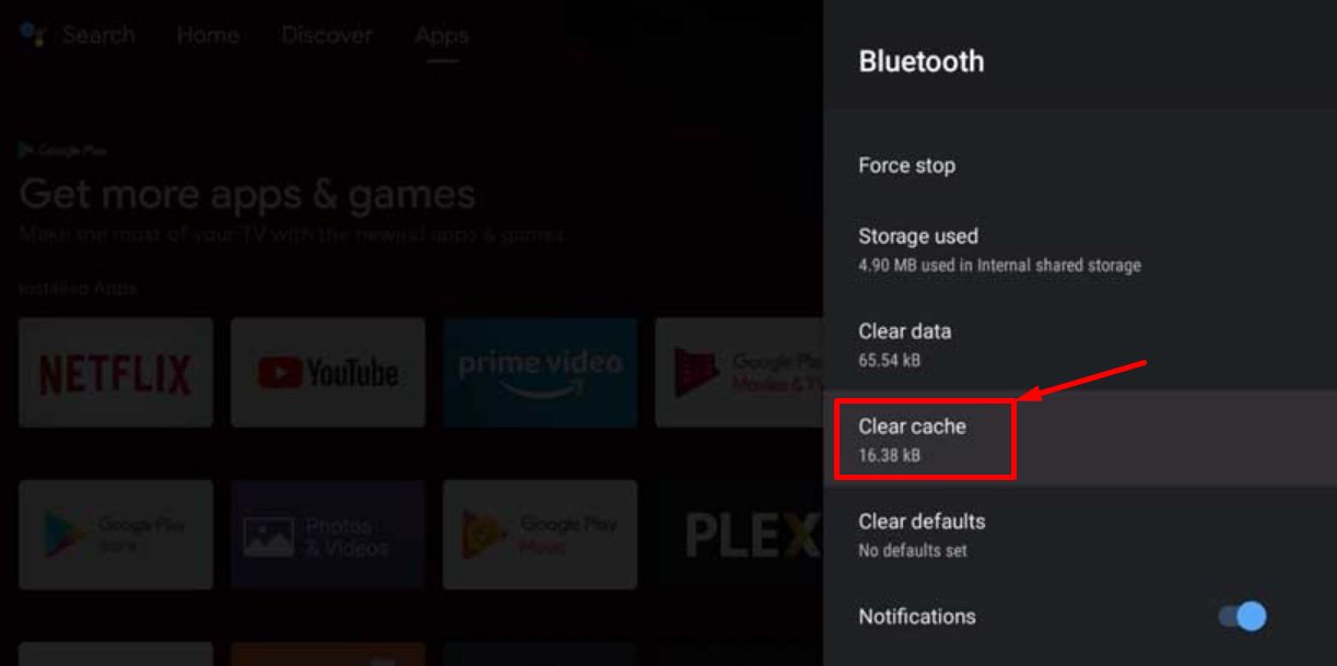 NVIDIA TV Bluetooth app clear cache
