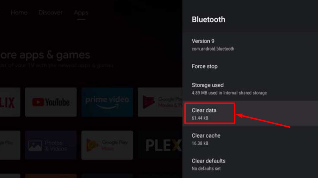 NVIDIA TV clear data of bluetooth