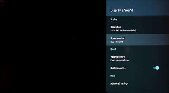 Nvidia Shield Display & Sound Settings