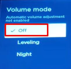 Roku Volume mode turn off