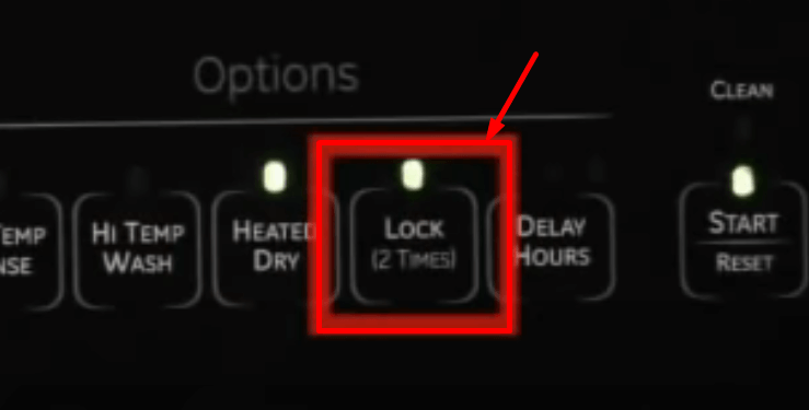 GE Dishwasher Control Lock Button