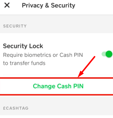 Cash app change Cash PIN