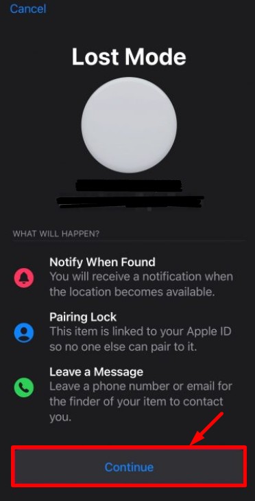 AirTag Lost Mode Continue