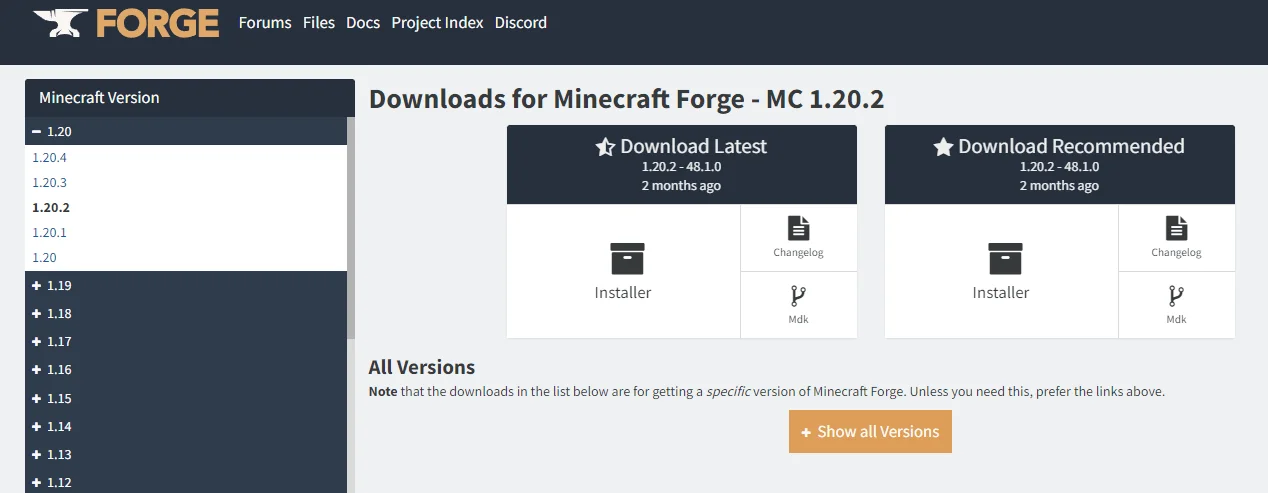 Install Latest Version of Minecraft Forge