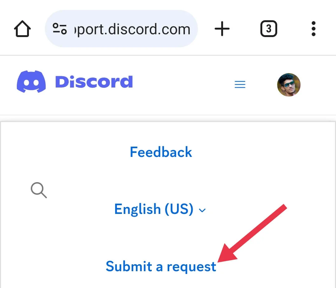 Submit a request Discord app